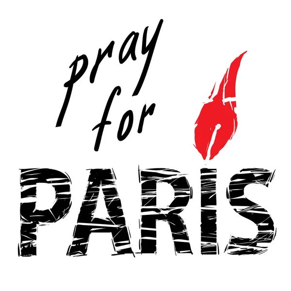 Parigi e candela per una preghiera — Vettoriale Stock