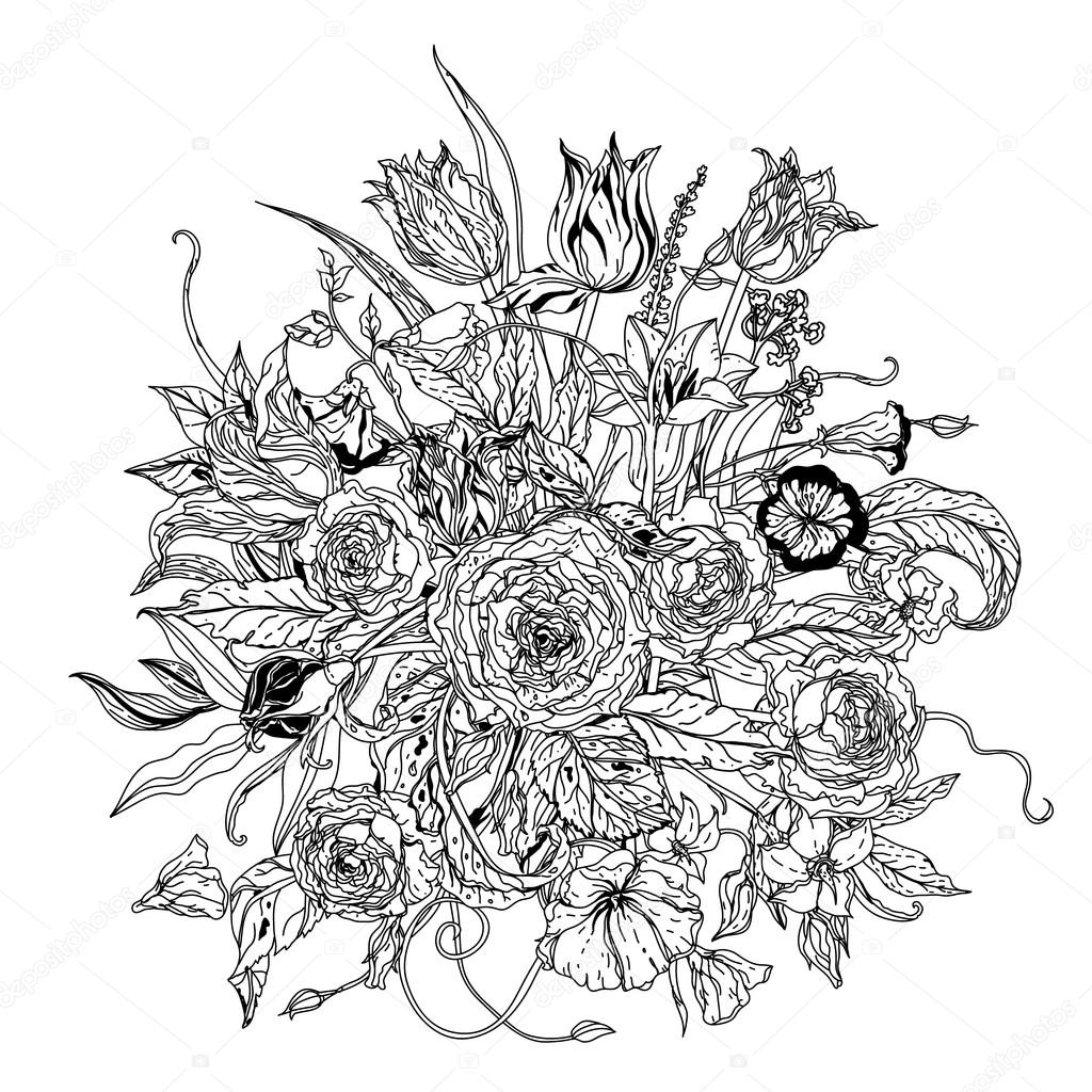 Bianco e nero Illustrazione di vettore Il meglio per il vostro disegno tessuti poster libro da colorare — Vettoriali di mashabr