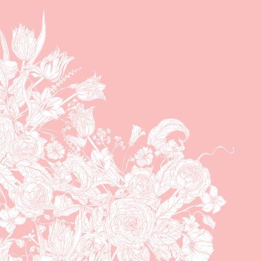 vektör çerçeve çiçek pastel.