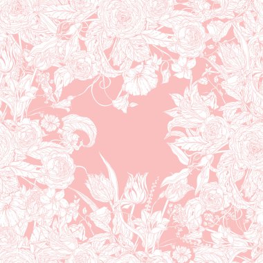 vektör çerçeve çiçek pastel.