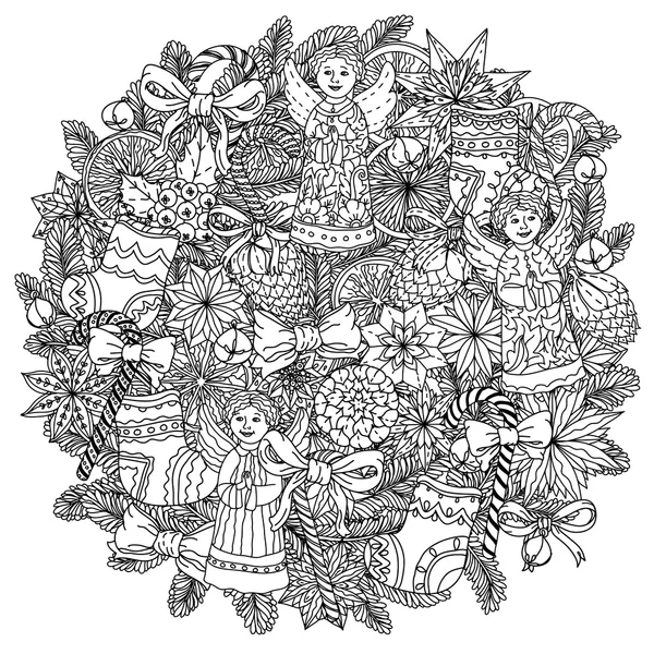 Círculo bolas de Navidad ornamento . — Archivo Imágenes Vectoriales