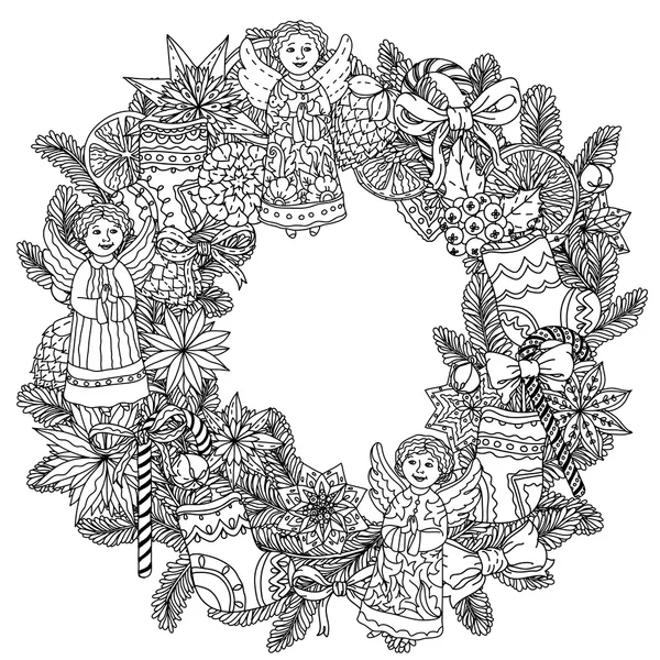 Círculo bolas de Navidad ornamento . — Vector de stock