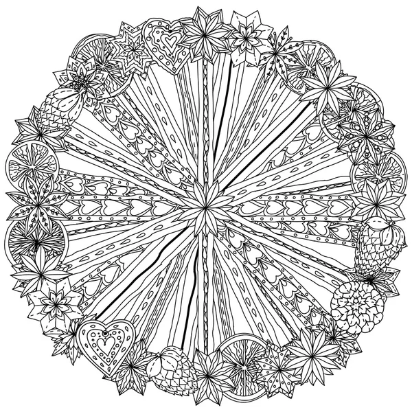 Cirkel julgranskulor ornament. — Stock vektor