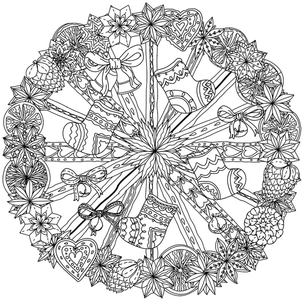 Kruhu vánoční ornamen — Stockový vektor