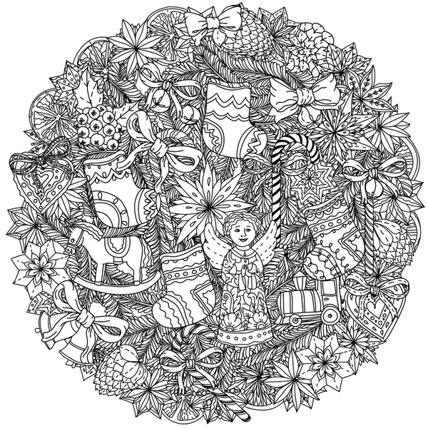 Cercle d'ornement de Noël — Image vectorielle