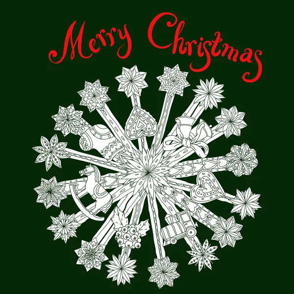 Vignette de Noël avec des objets décoratifs — Image vectorielle
