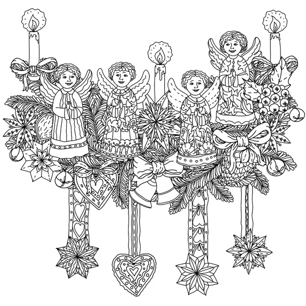 Cirkel julgranskulor ornament. — Stock vektor