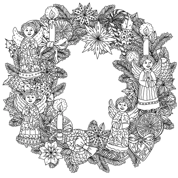 Vánoční koule kruh ornament. — Stockový vektor