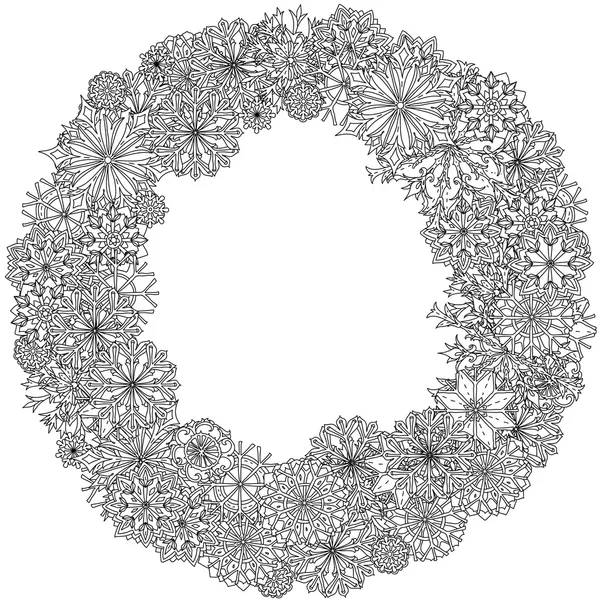 Cirkel kerstballen ornament. — Stockvector