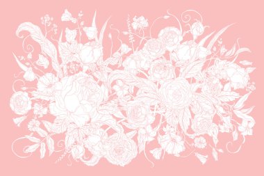 vektör çerçeve çiçek pastel.