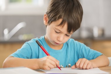Little boy drawing clipart