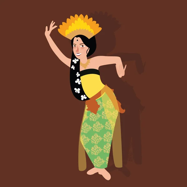 Балийская танцовщица традиционный танец индонезии kecak культуры костюм азиатской девушки — стоковый вектор