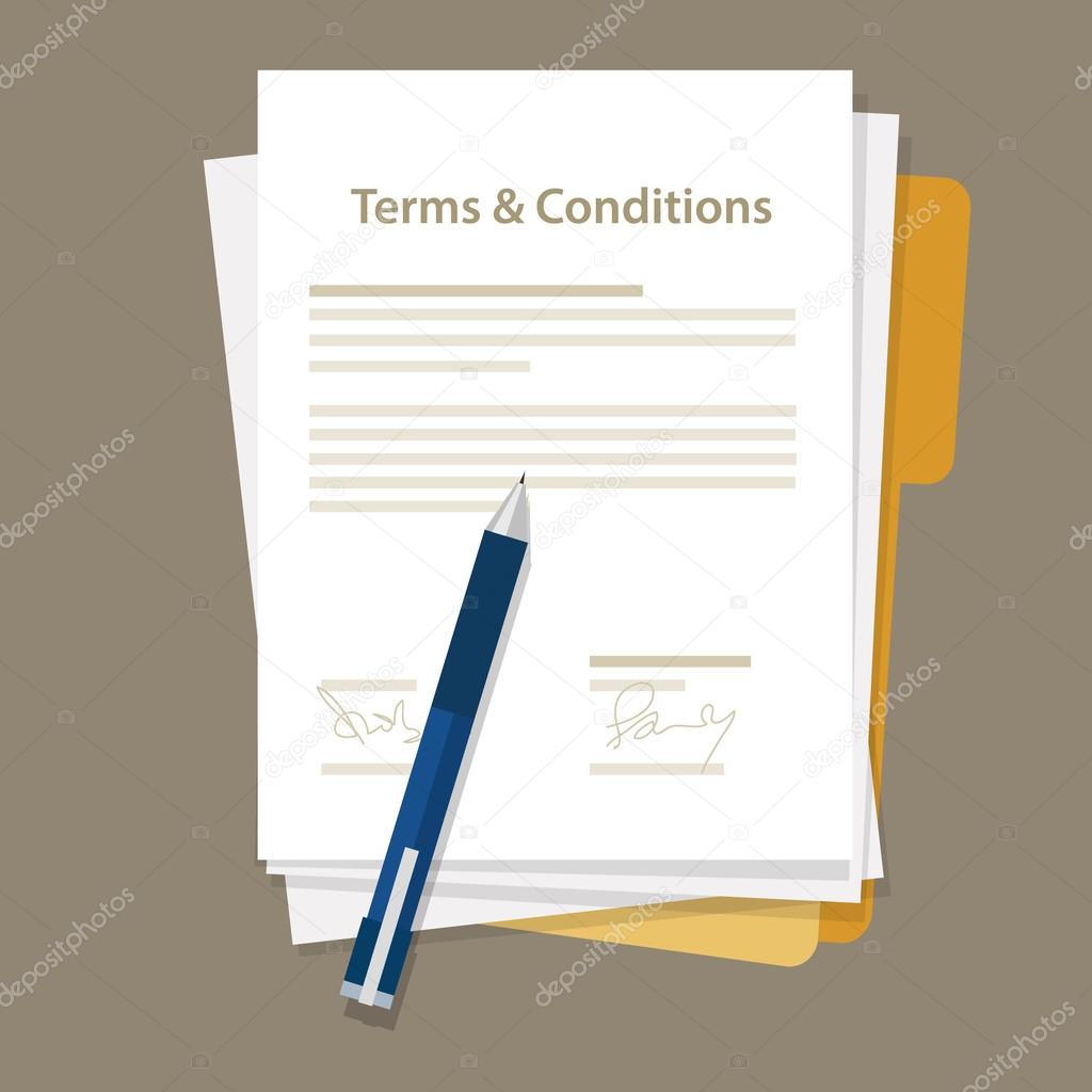 terms and condition of contract document signed