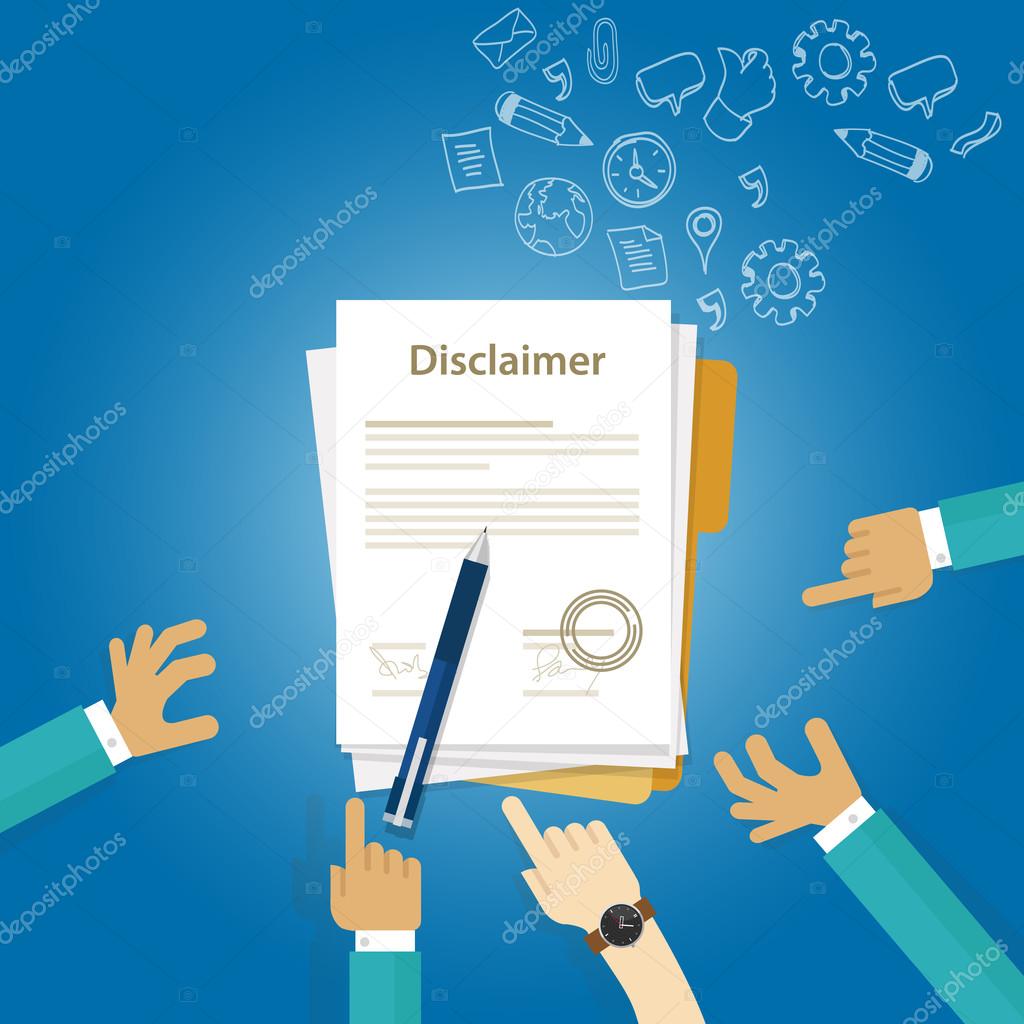 disclaimer  contract document signed