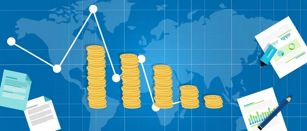 Економічний фінансовий спад криза рецесія gdp падіння — стоковий вектор