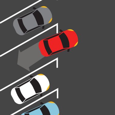 üstten yukarıdaki otopark alanı otomatik sensör araç bulmak