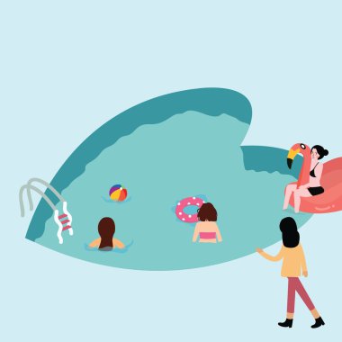 şeklinde aşk yüzme havuzu yaz arkadaşları suda eğlenmek