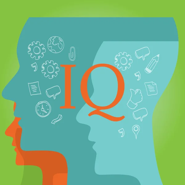 Inteligência de quociente intelectual QI —  Vetores de Stock