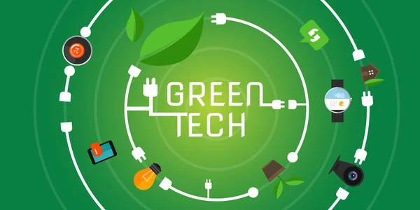 Tecnología ecológica tecnología ecológica amigable con el medio ambiente — Vector de stock