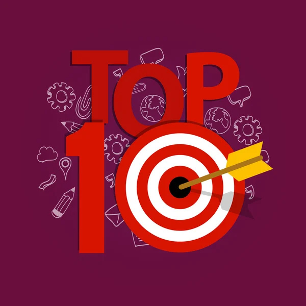 Top 10 liste gagnant objectif de réalisation meilleur — Image vectorielle