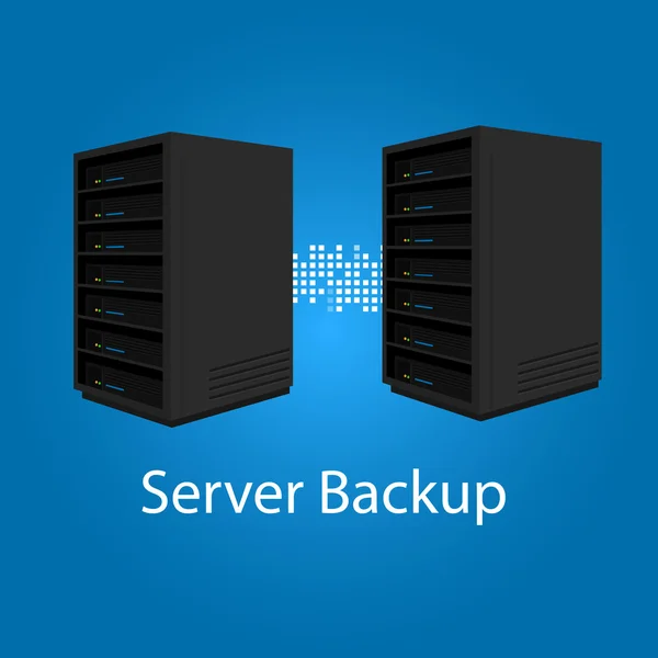 Dua server backup redundancy mirror untuk pemulihan dan kinerja - Stok Vektor