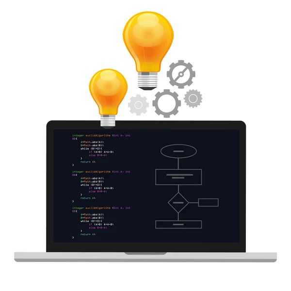 Algoritmo del computer proramming — Vettoriale Stock