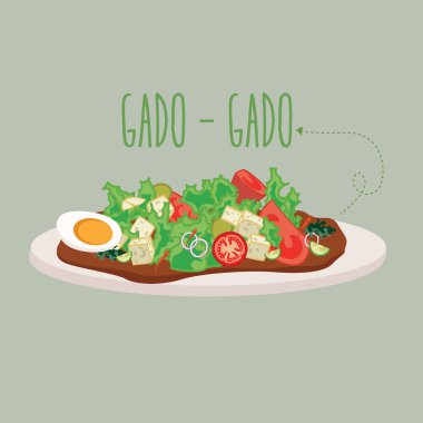 gadogado Endonezya geleneksel salata yemek mutfağı