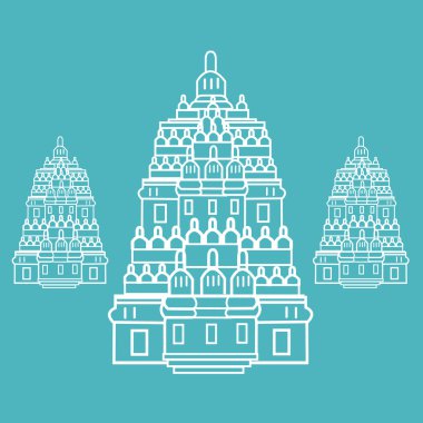 prambanan Hindu tapınağı Endonezya illüstrasyon vektör Hat sanatı