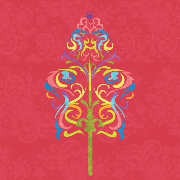 Wayang tradizionale modello di arte floreale colore decorativo completo — Vettoriale Stock
