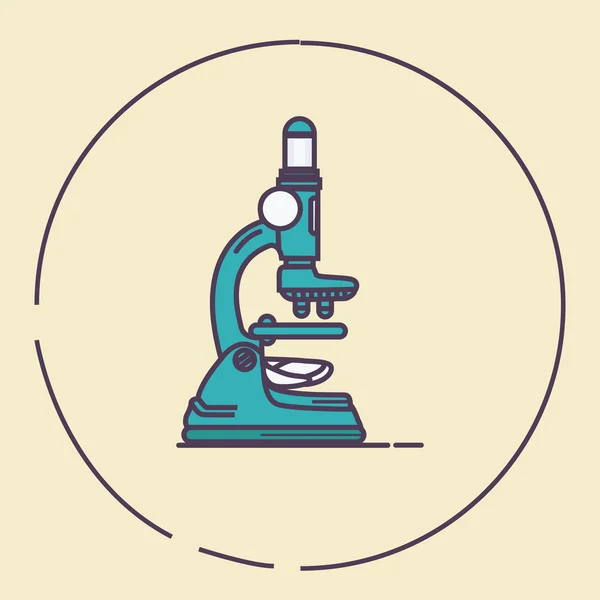 Microscópio vintage retro linha ferramentas de laboratório de arte instrumento de educação microbiologia — Vetor de Stock