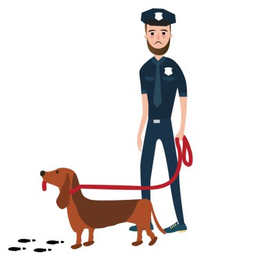 Polis memuru polis ile eğitimli köpek