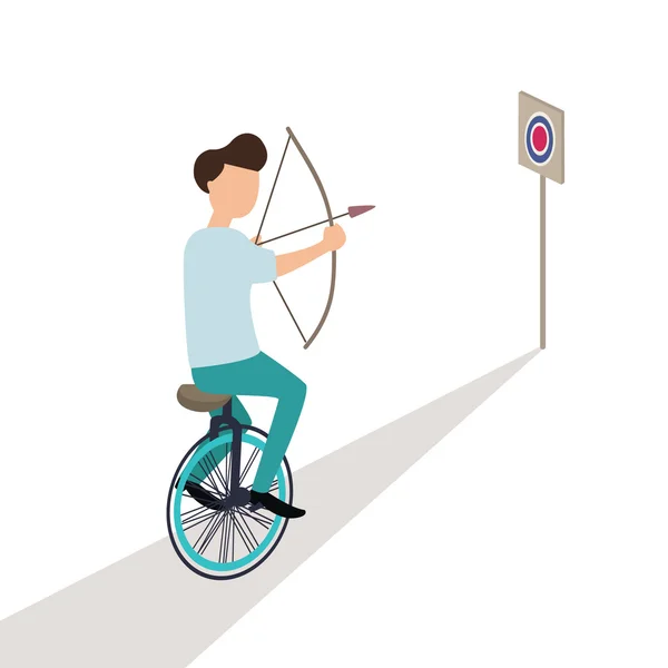 Cible d'entreprise tout en vélo de conduite — Image vectorielle