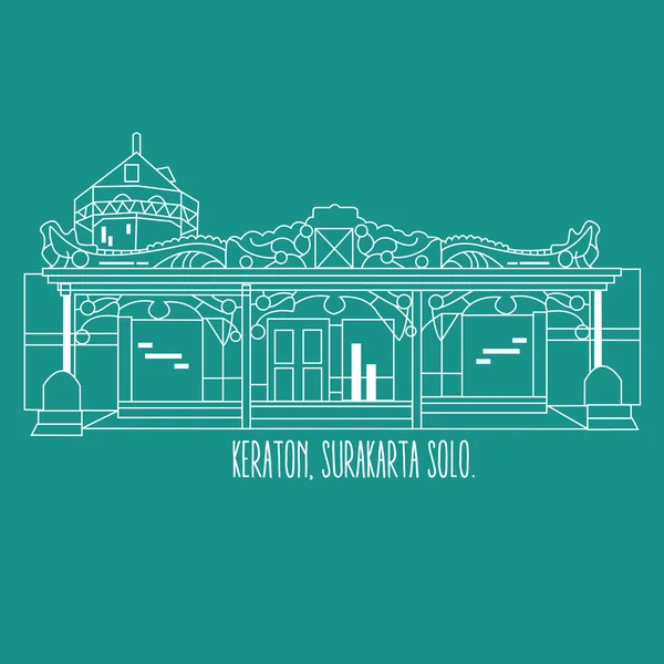 Indonesia yogloysurakarta historic building keraton - Stok Vektor