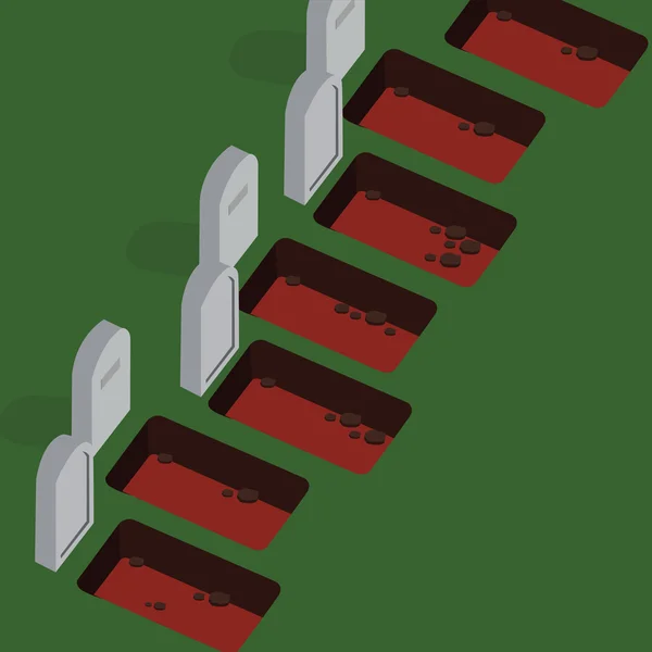 Sírt udvaron üres temető kő — Stock Vector