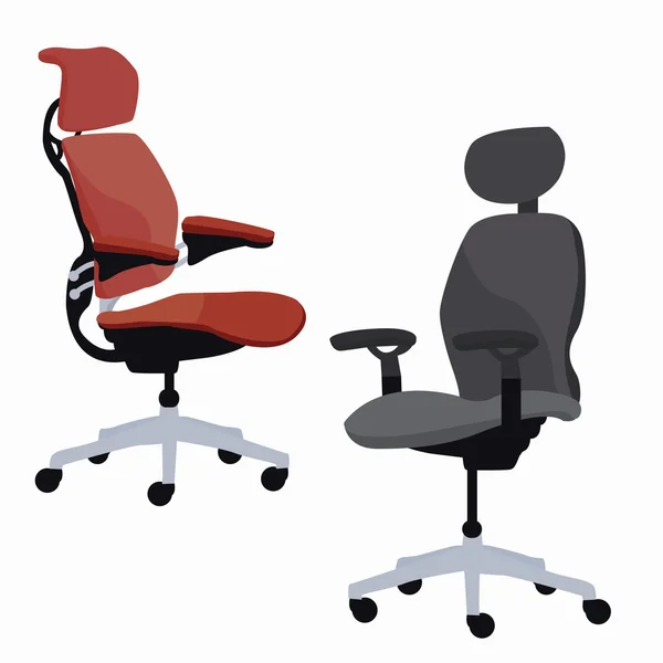 Silla ergonómica muebles de oficina sillón ajustable — Vector de stock