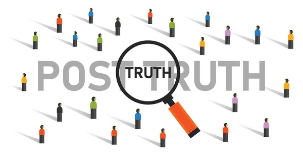 Post pravda podvod pro veřejnost v politických lidí, kteří hledají skutečné zprávy — Stockový vektor