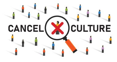 cancel culture community judgement discrimination boycotting censor in politics by crowd cross silenced clipart