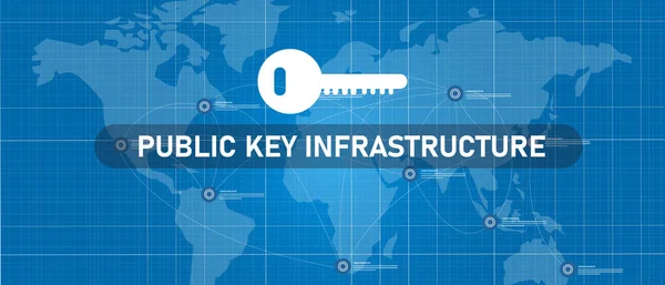 Infraestructura de clave pública o PKI en tecnología de cifrado de red — Vector de stock