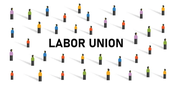 Labor union crowd employment strike crowd movement organization strike — Stock Vector