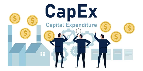 CAPEX资本支出公司投资货币载体 — 图库矢量图片