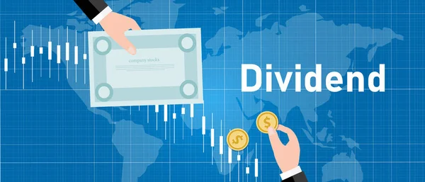 Dividende Aktiengesellschaft Gewinnanteil an Stakeholder Anleger verdienen — Stockvektor