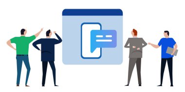 Uygulamaya bakan akıllı telefon mesaj ekibiyle bağlantı kurun geri bildirim mesajı müşteri iletişimini sağlayın