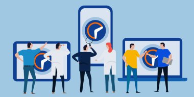 İnsanların ölçtüğü saat kronometre zamanlayıcı ile uygulama hızı akıllı telefon ekranının ekran zaman ölçümü