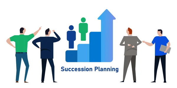 Desarrollo de la carrera de planificación de sucesión preparando al empleado para el puesto de líder — Vector de stock