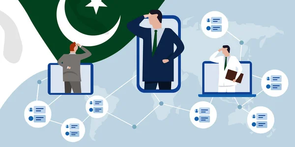 Интернет-церемония празднования Дня независимости Пакистана — стоковый вектор