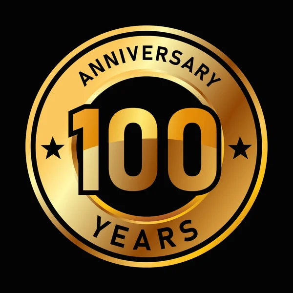 100-річчя Золоте коло Дизайн векторний день народження 100-річчя — стоковий вектор