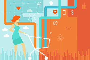 Kadın alışveriş sepeti