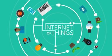 Internet of Things flat iconic illustration clipart