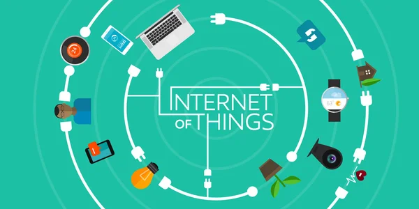 Internet of Things düz ikonik illüstrasyon