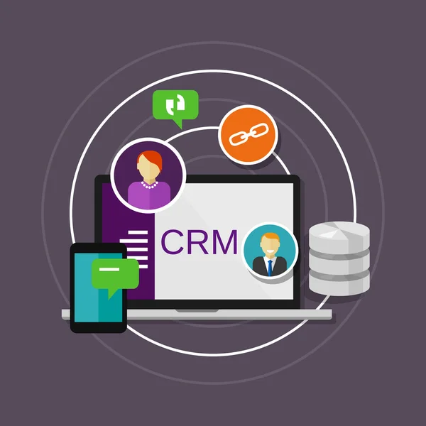 Crm gestion de la relation client — Image vectorielle